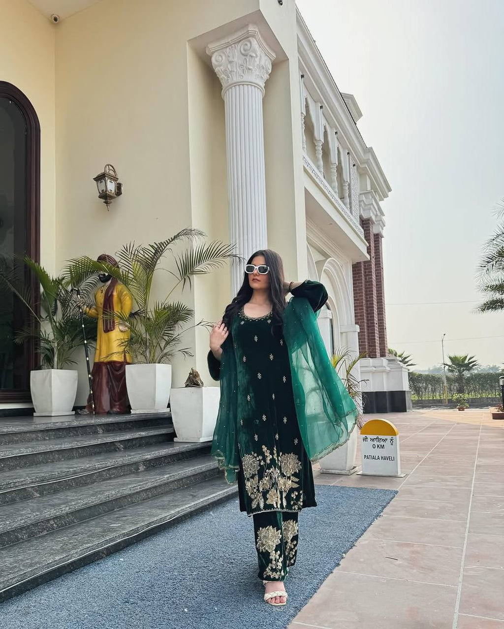 Designer Velvet Embroidered Suit Set with Butterfly Net Dupatta | Heavy Coding Sequence Work | Premium Festive Wear for Women