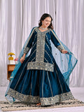 Heavy Velvet Sharara Suit with Sequin Work Dupatta