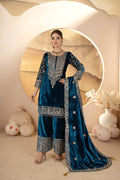 Royal Velvet Embroidered Suit Set-( NF-1231)