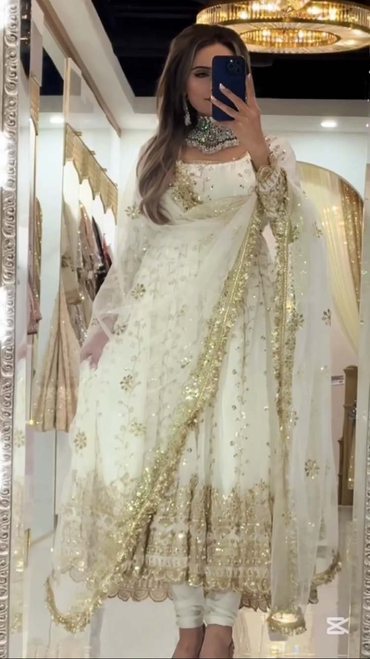 Premium Black Blooming Embroidered Anarkali Suit for Womens