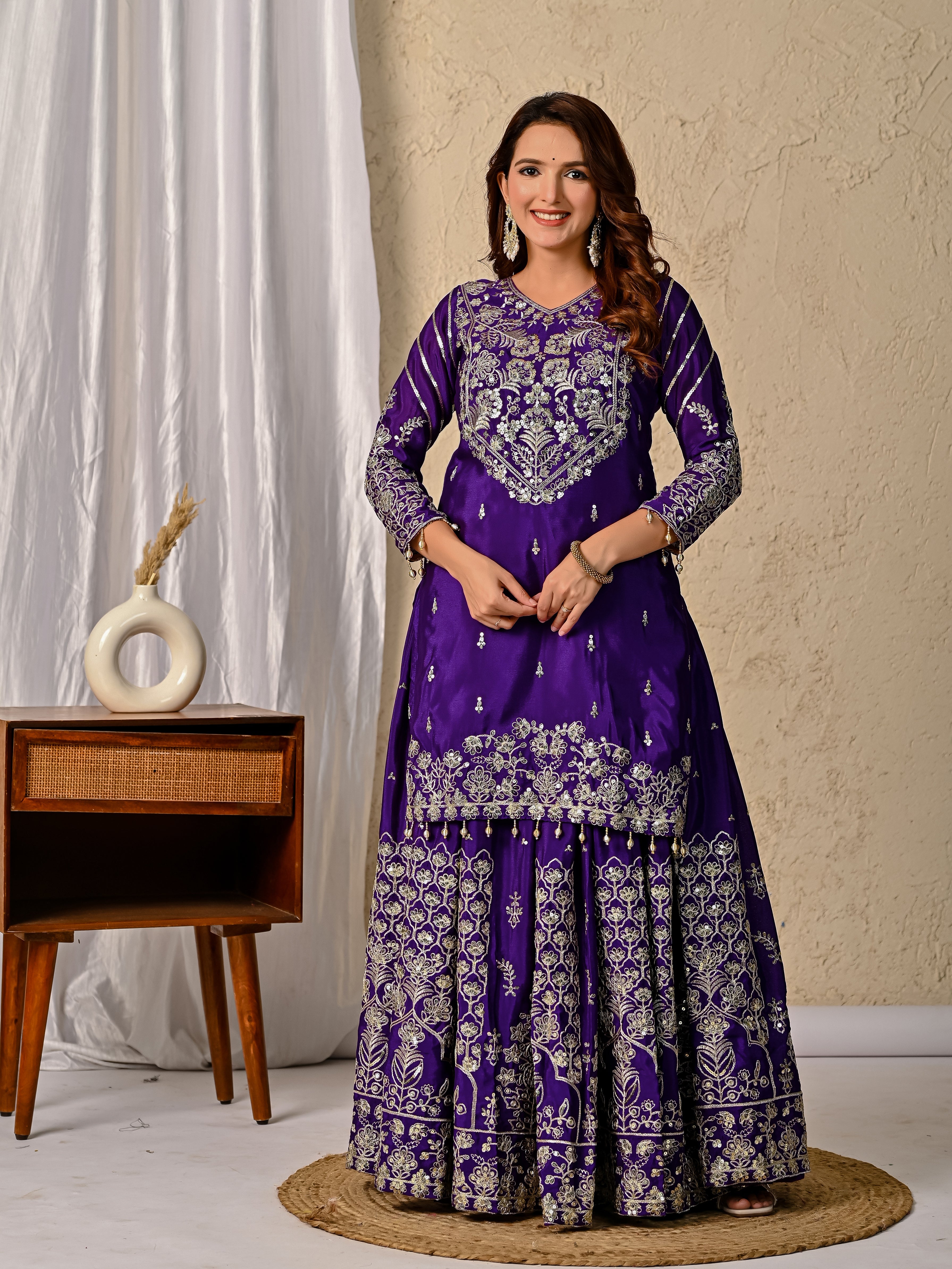 Elegant Designer Lehenga with Embroidery & Sequence Work-NF-(1245)
