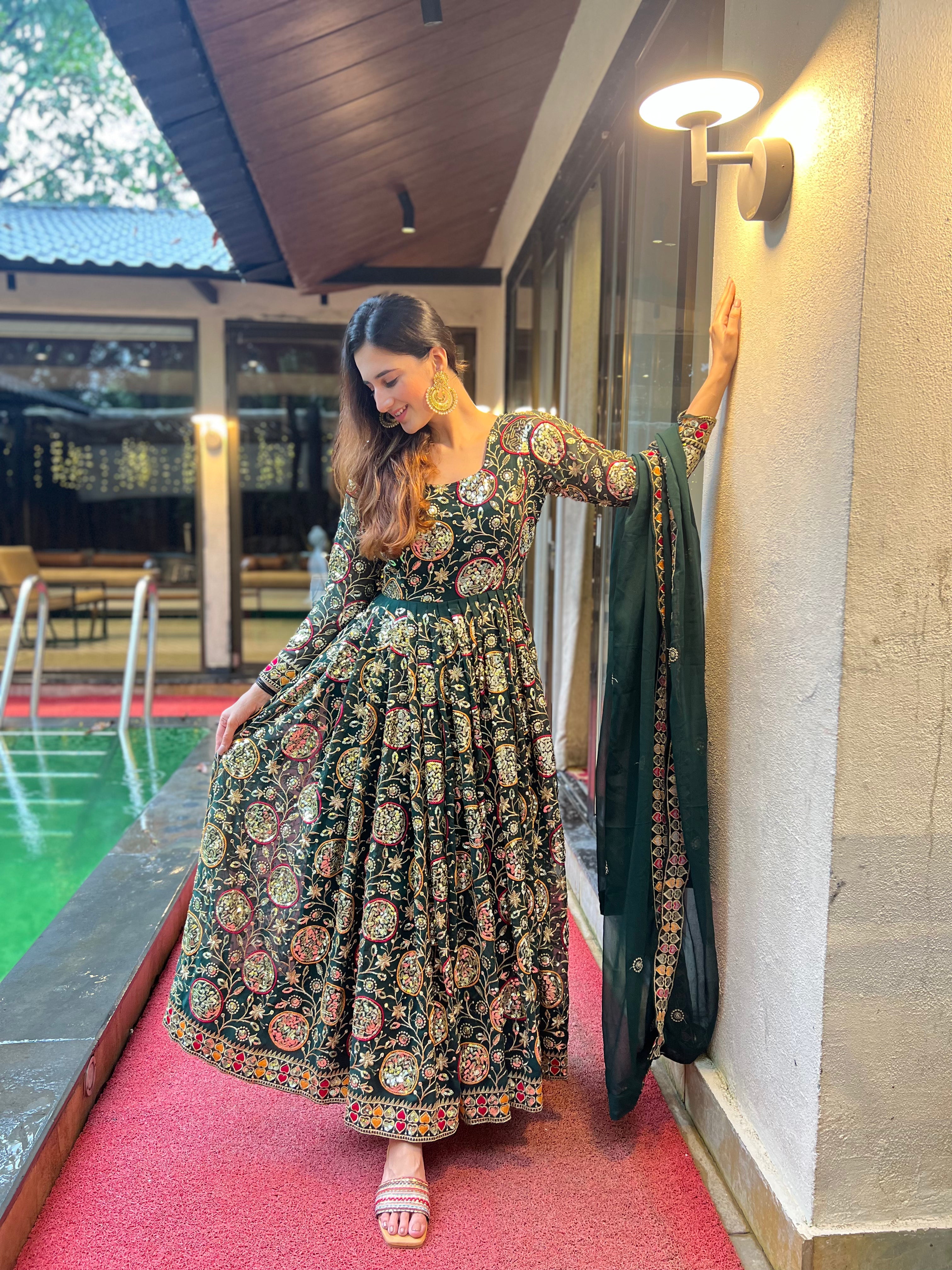 Presenting a Stunning Fancy Style Anarkali Suit – NF-(1178)