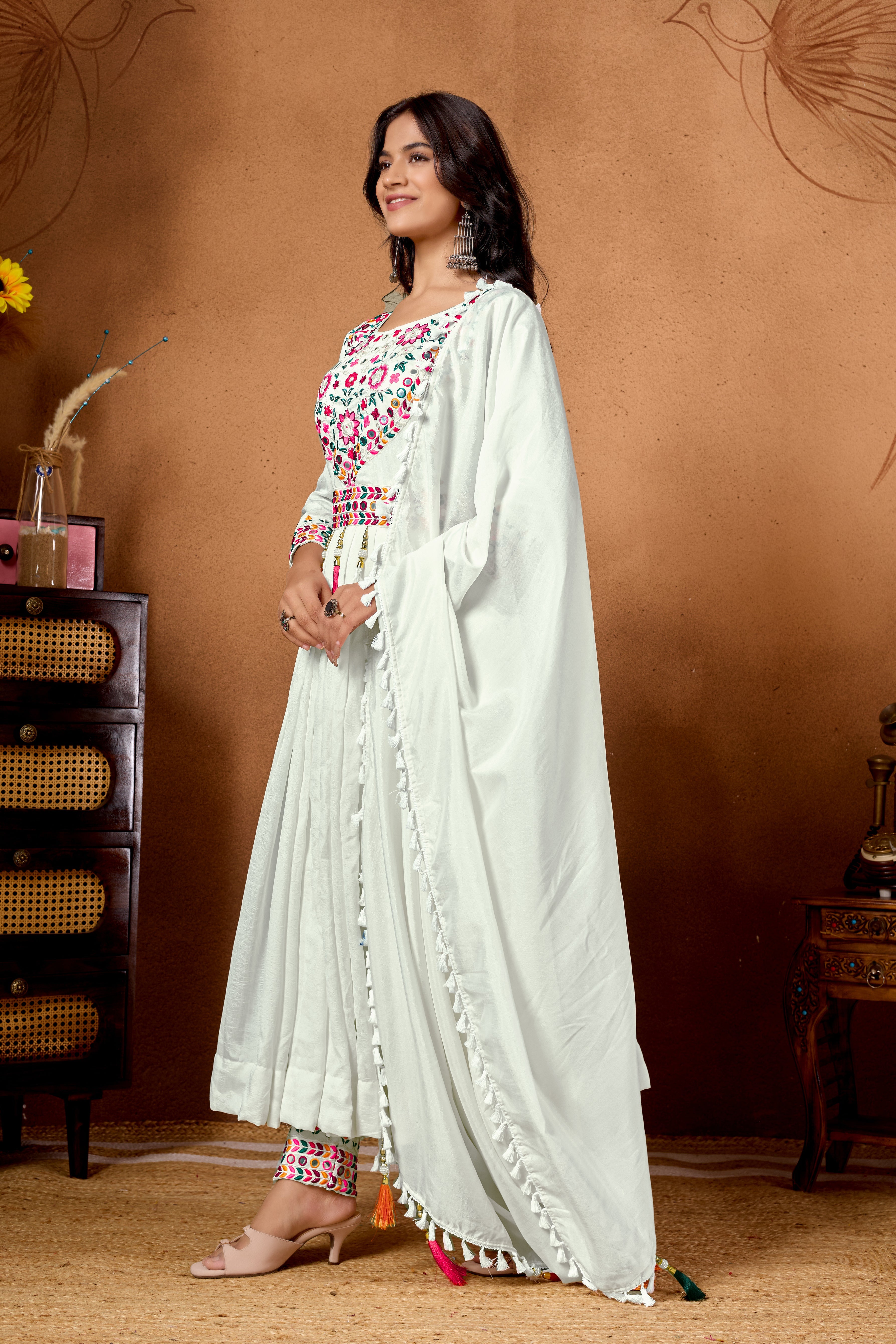 Navratri Special Designer Roman Silk Anarkali Suit (NF-1254)