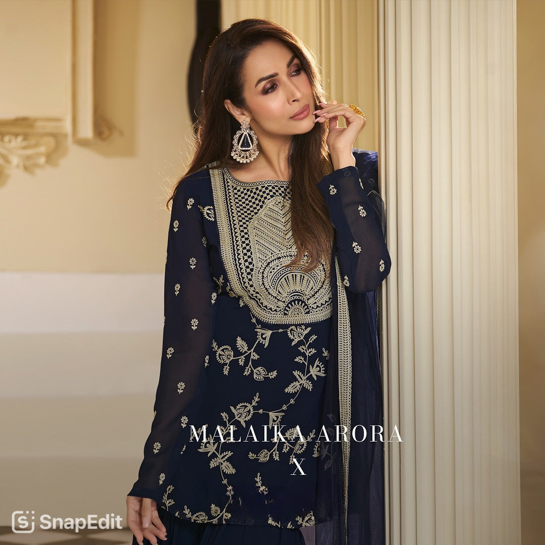 Designer Faux Georgette Sharara Palazzo Set-ND-5019