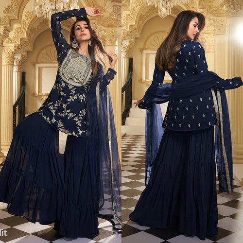 Designer Faux Georgette Sharara Palazzo Set-ND-5019
