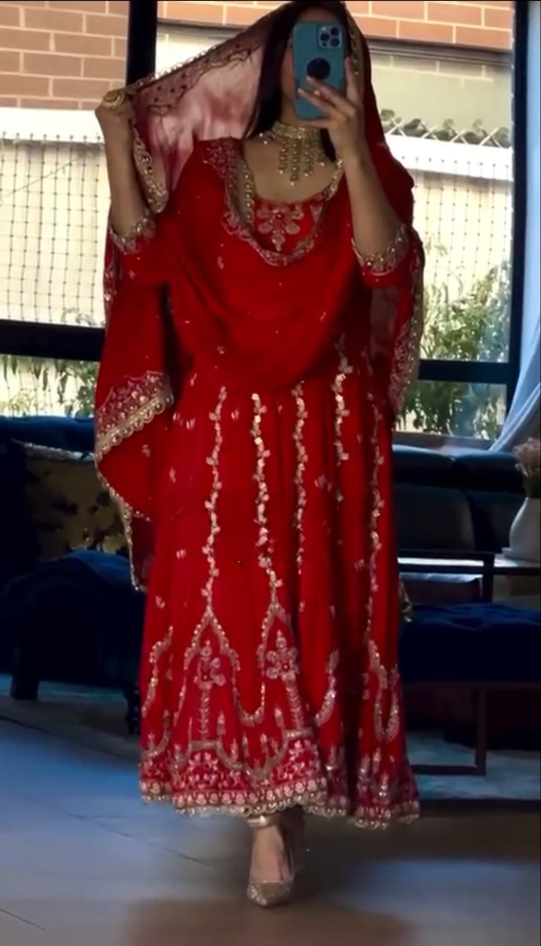 Premium Designer Anarkali Suit with Sequins & Embroidery Work-3065