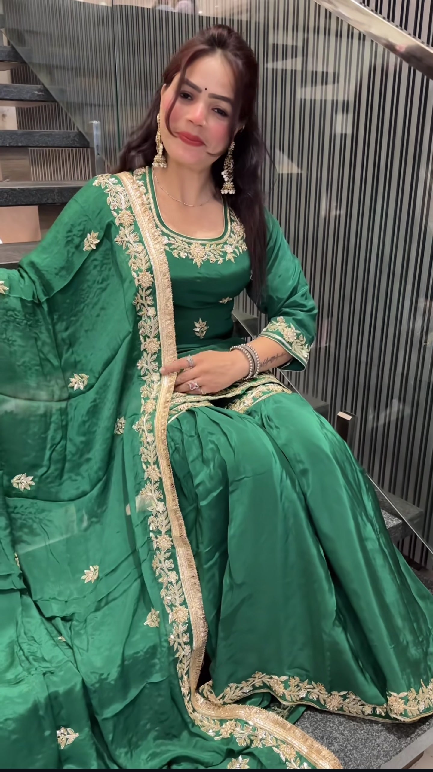 Premium Designer Party Wear Top, Sharara Palazzo & Dupatta-ND-5044