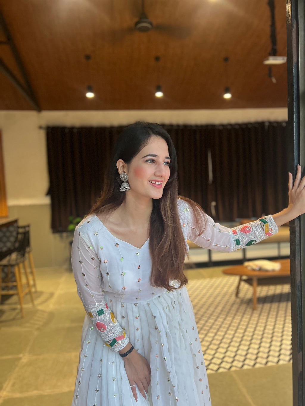 Fancy Party Wear Anarkali Dress – Fully Stitched with Cups-NF-(1164)