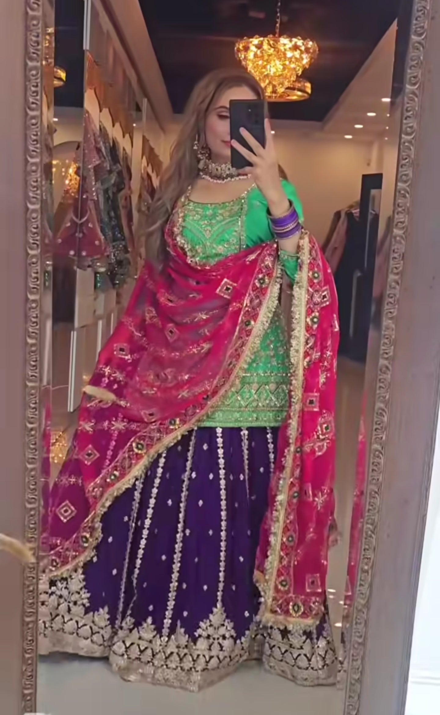 Elegant Party Wear Sequins Embroidered Lehenga-Top-ND-5045