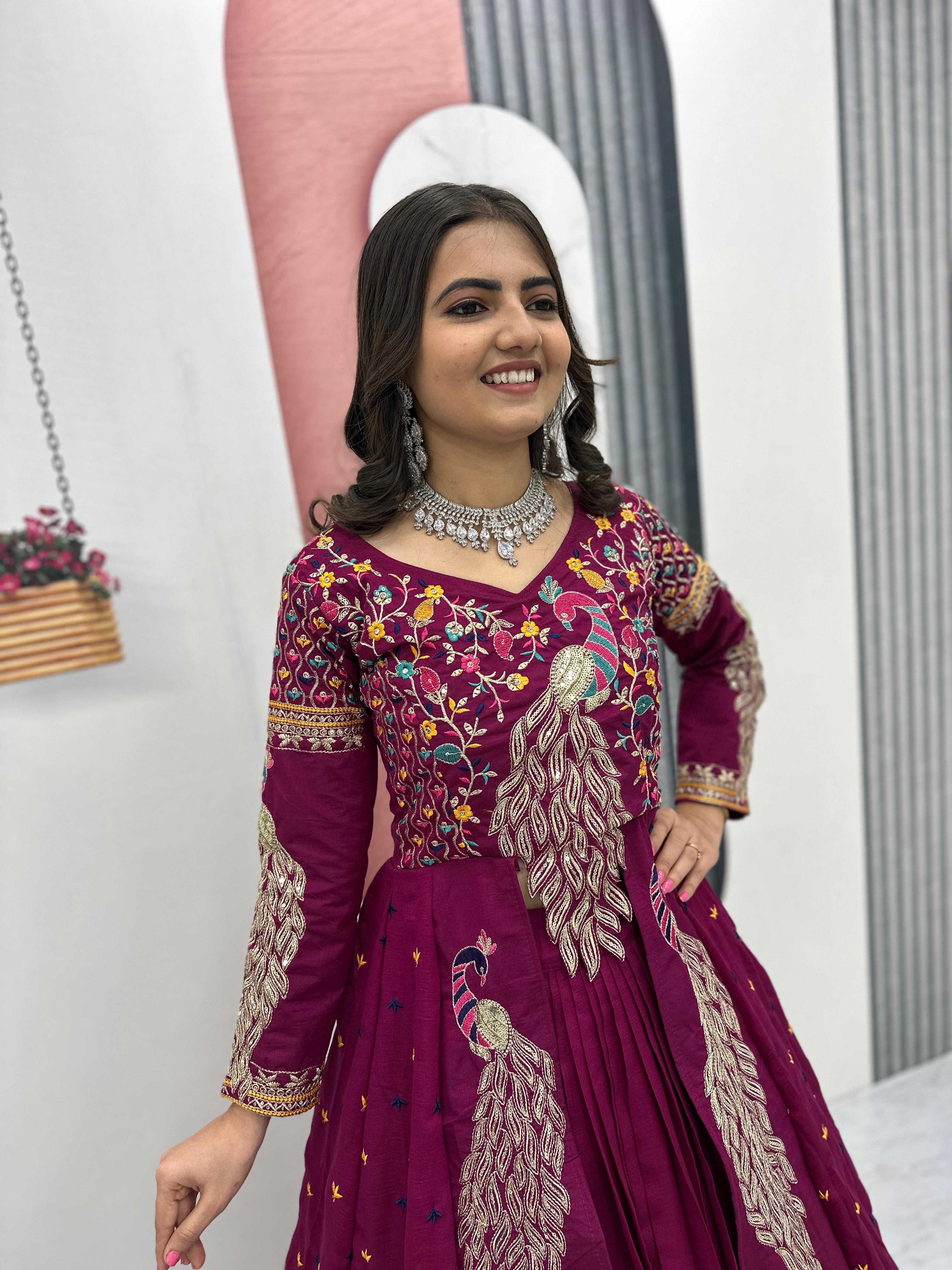 Trendy Premium Quality Heavy Traditional Crop Top with Shrug.