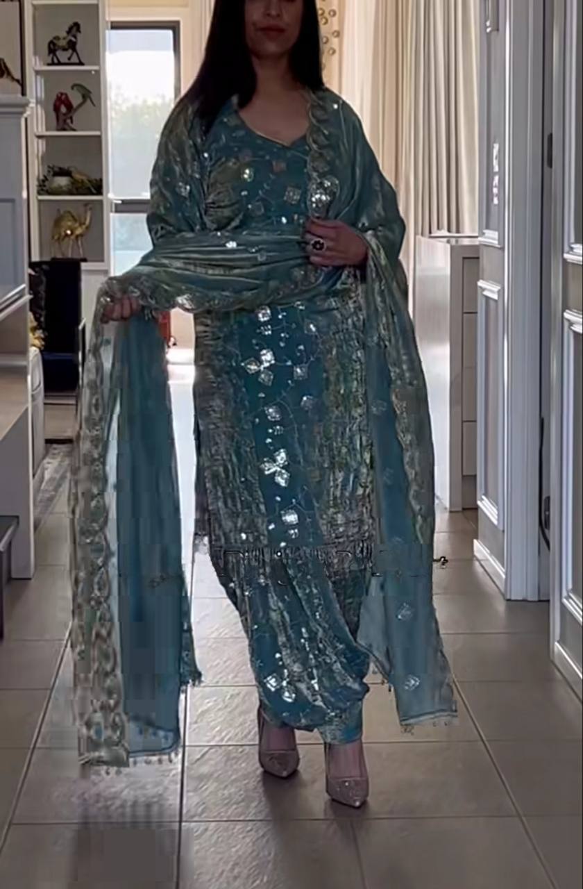 Elegant Fandy Crushi Silk Dhoti Style Suit – Party Collection-(ND-5051)