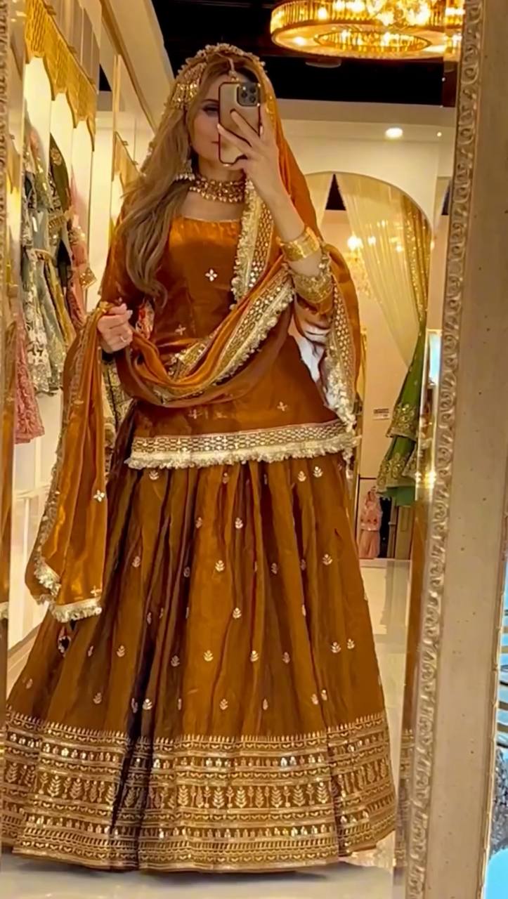 Designer Chinnon Silk Embroidered Lehenga Suit Set with 9mm Sequence Work | Premium Festive & Wedding Wear for Women