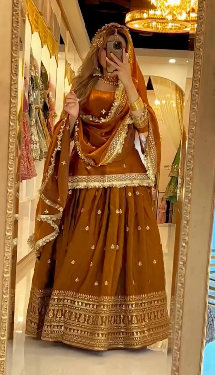 Designer Chinnon Silk Embroidered Lehenga Suit Set with 9mm Sequence Work | Premium Festive & Wedding Wear for Women