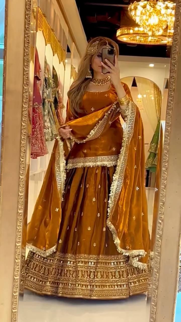 Designer Chinnon Silk Embroidered Lehenga Suit Set with 9mm Sequence Work | Premium Festive & Wedding Wear for Women