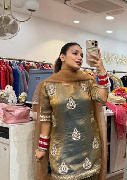 Designer Fendy Silk Embroidered Palazzo Suit Set with 5mm Sequence Work | Premium Festive & Party Wear for Women